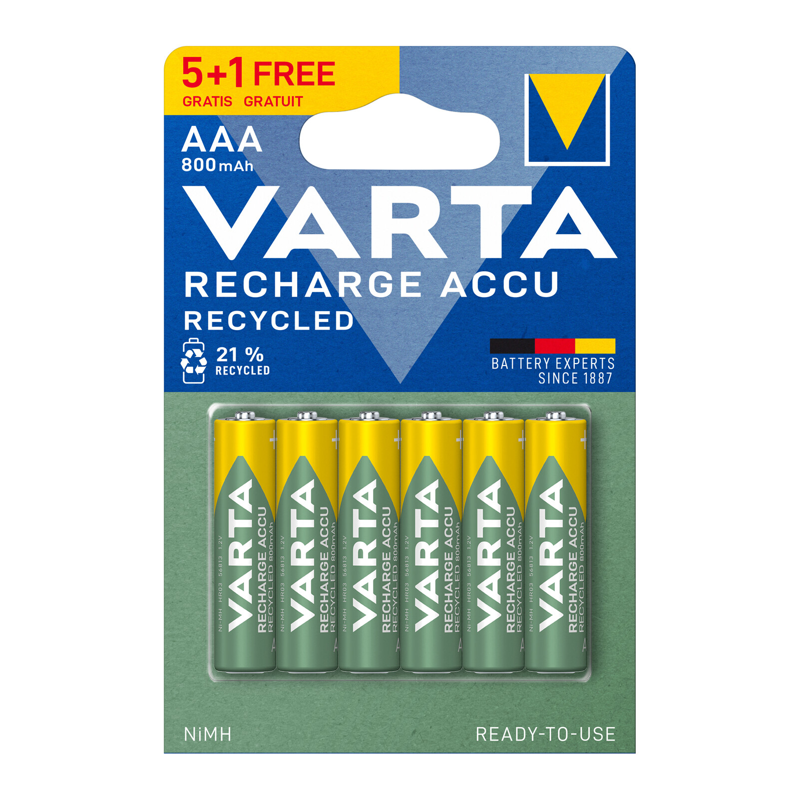 Varta Recycled Akku AAA 5+1 Blister