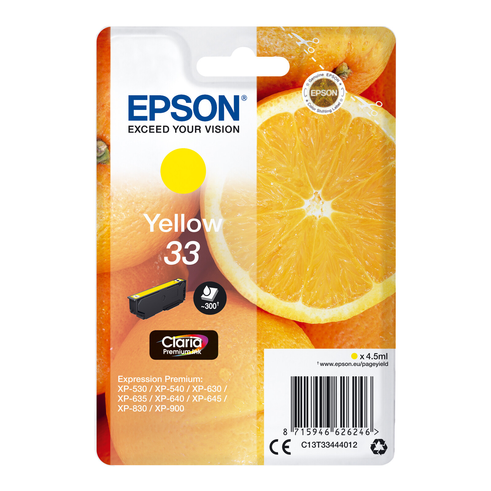 Epson 33 T3344 Tinte Yellow 4,5ml