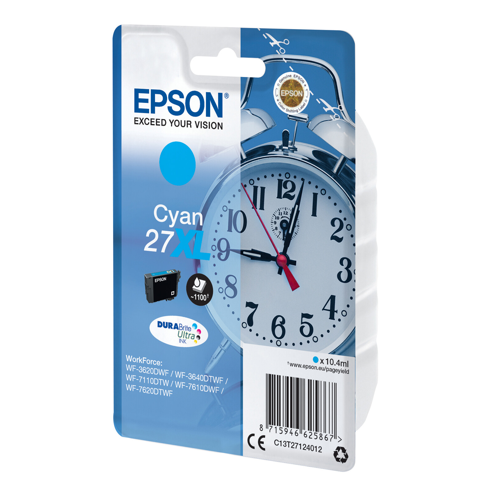 Epson 27XL T2712 Tinte Cyan 10,4ml