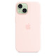 Apple iPhone 15 Silikon Case mit MagSafe light pink