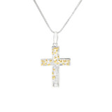 Kette Kreuz Zirkonia Silber/Gold Kette Kreuz Zirkonia Silber/Gold