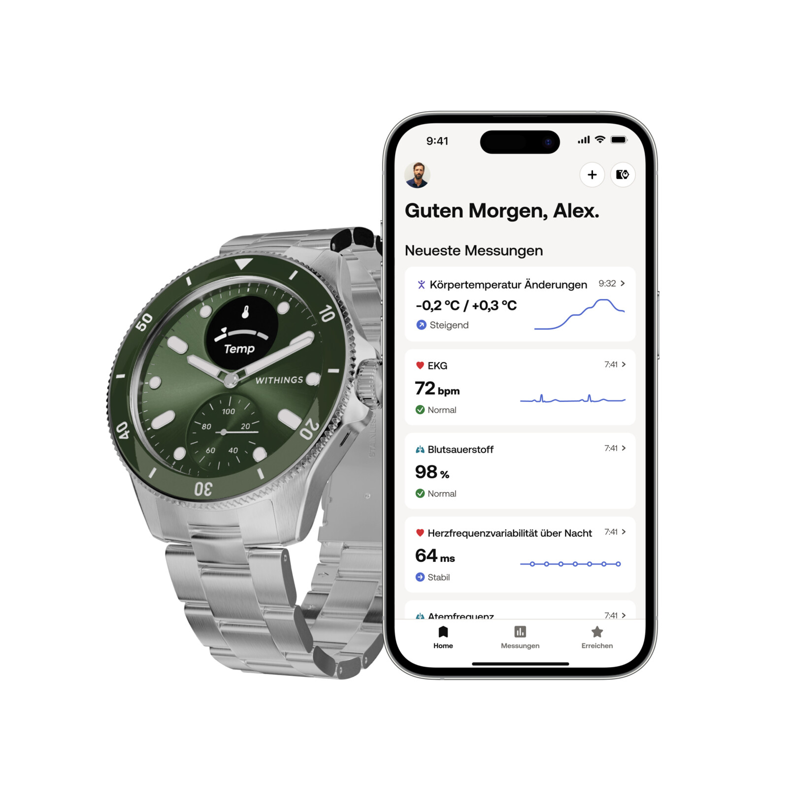 Withings ScanWatch Nova gr&uuml;n