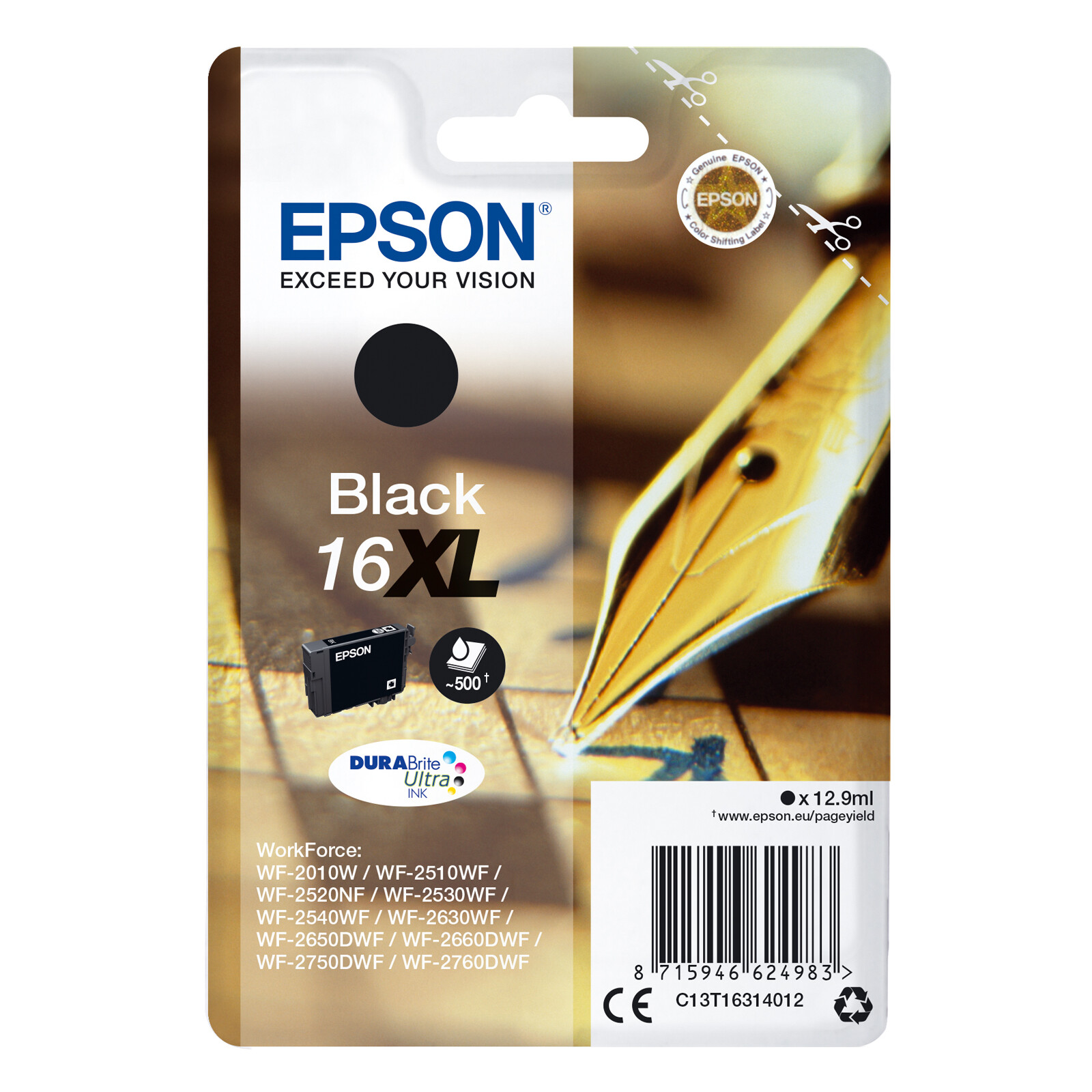 Epson 16XL T1631 Tinte  Black 12,9ml