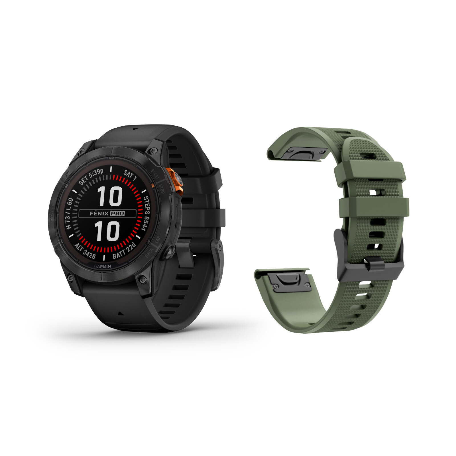 Garmin Fenix 7 Pro Solar slate gray + Gratis Mika Band Grün