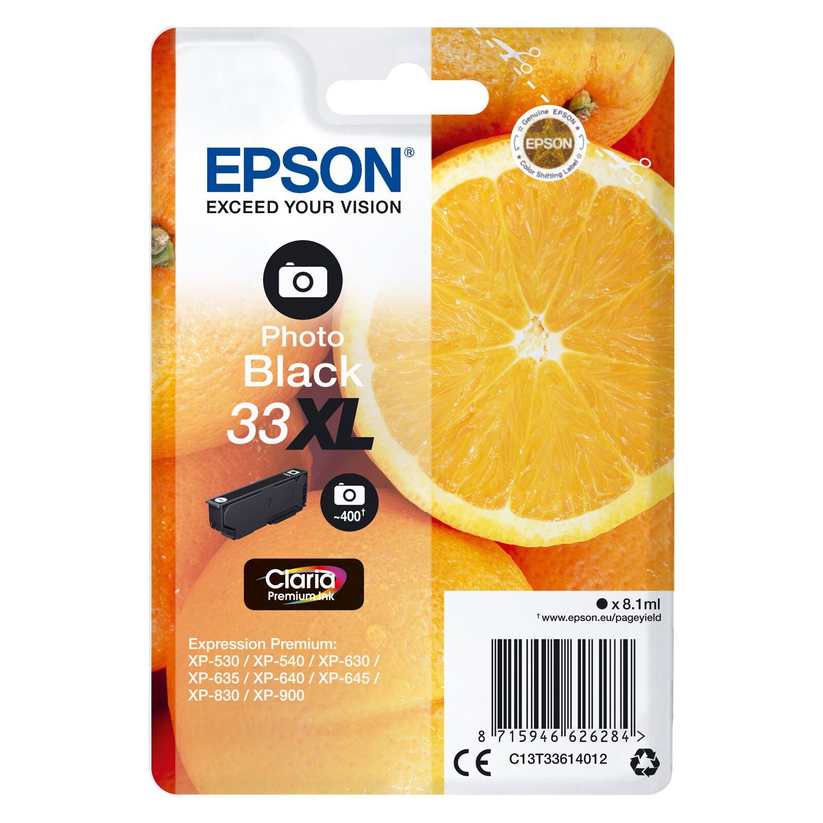 Epson 33XL T3361 Tinte Photo Black 8,1ml