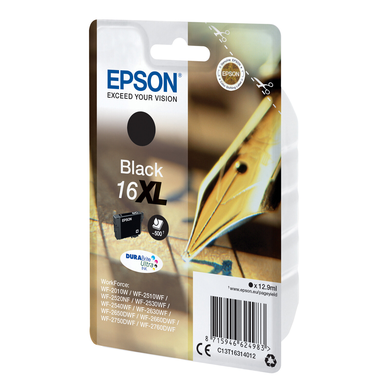 Epson 16XL T1631 Tinte  Black 12,9ml