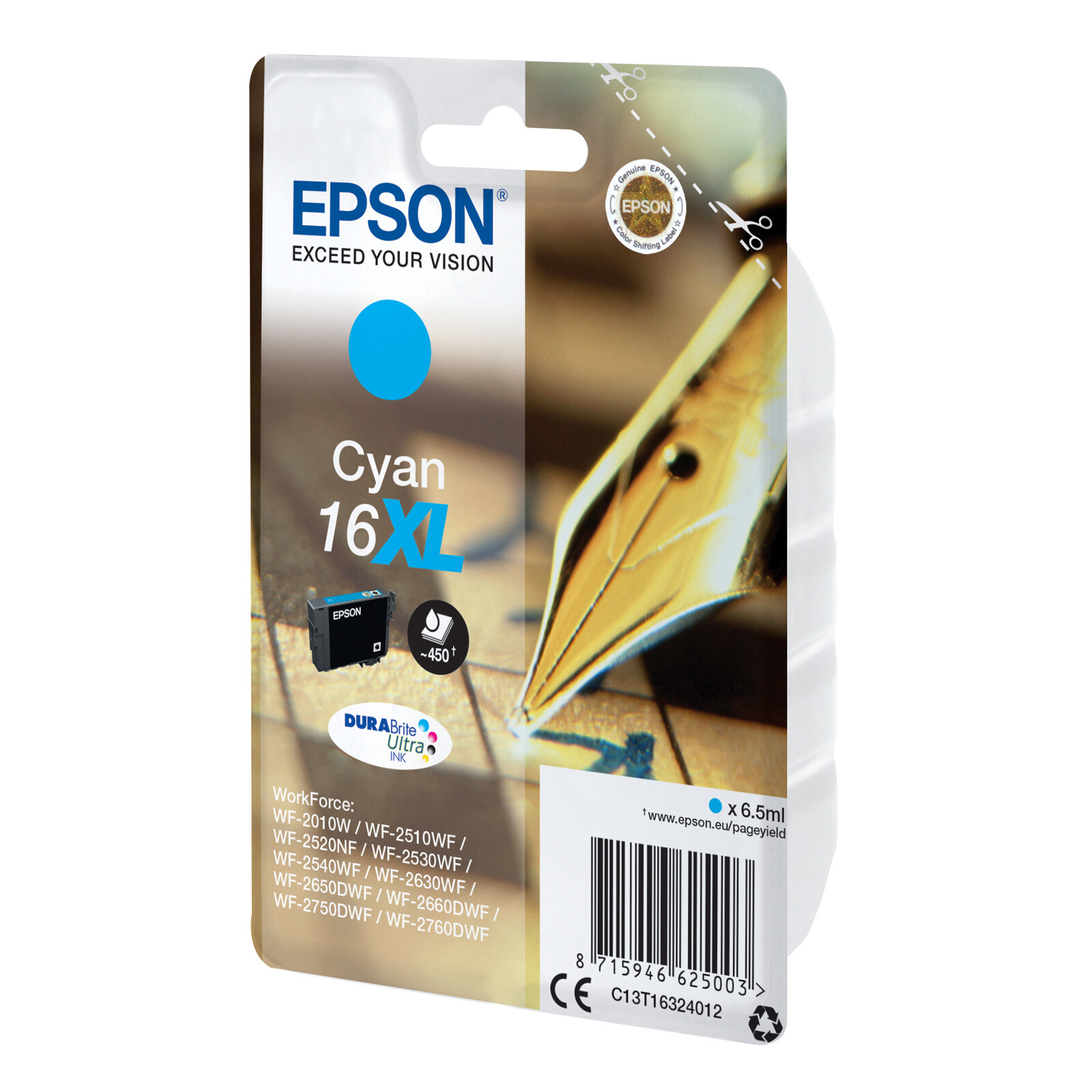 Epson 16XL T1632 Tinte Cyan 12,9ml