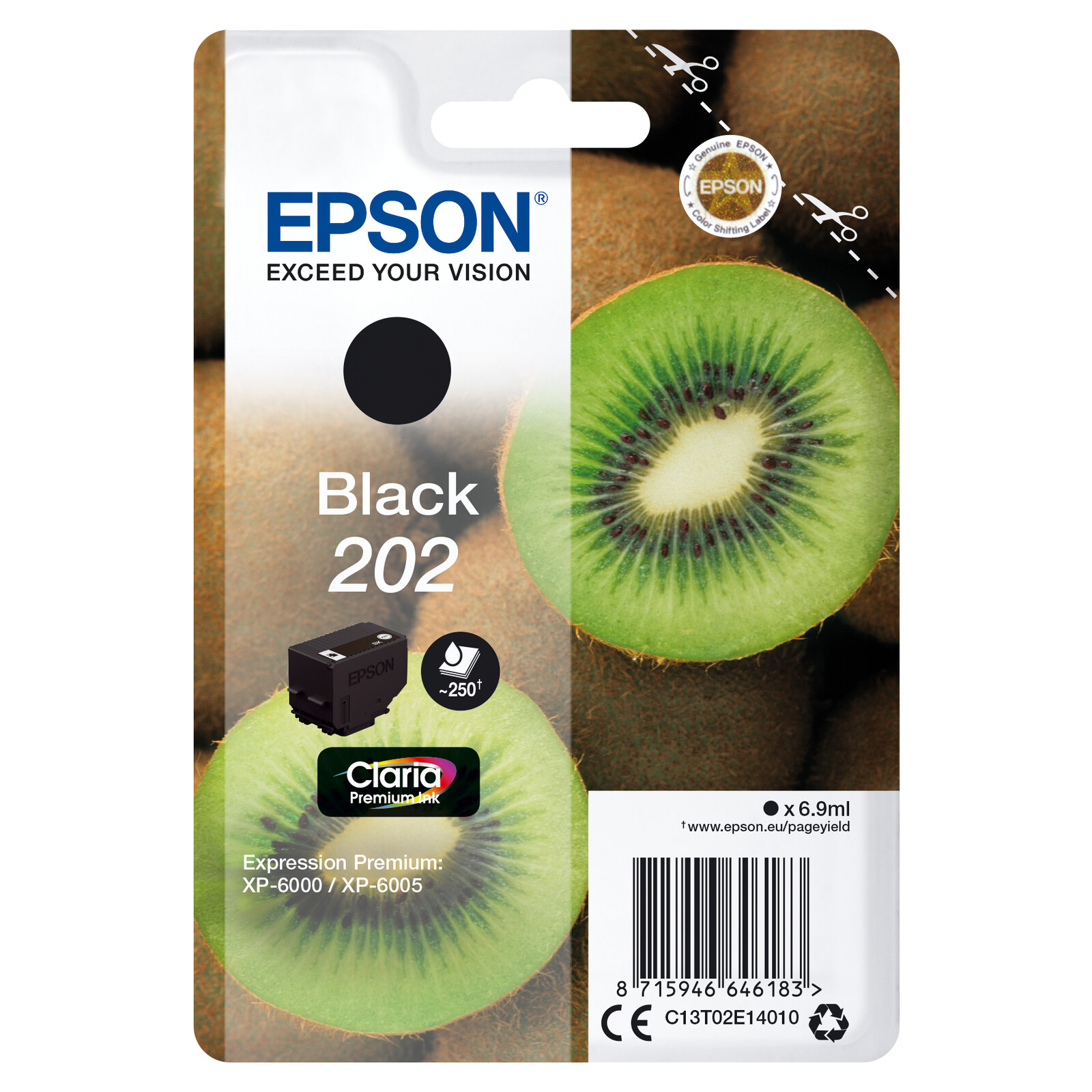 Epson 202 T02E1 Tinte Black 6,9ml
