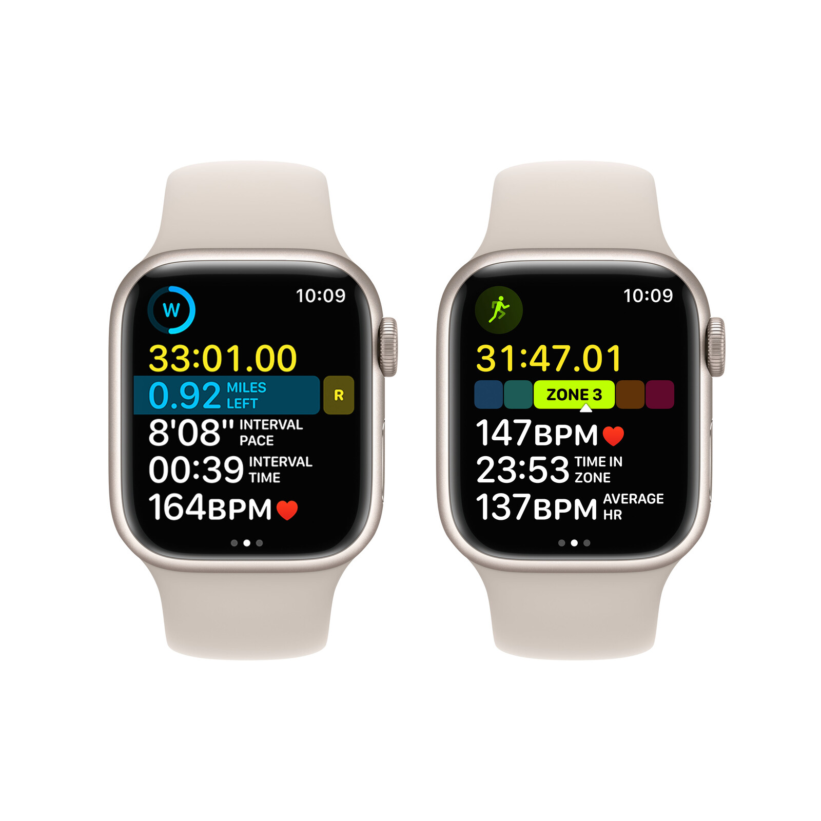 Apple Watch S8 Alu 41mm Sportband sternenlicht