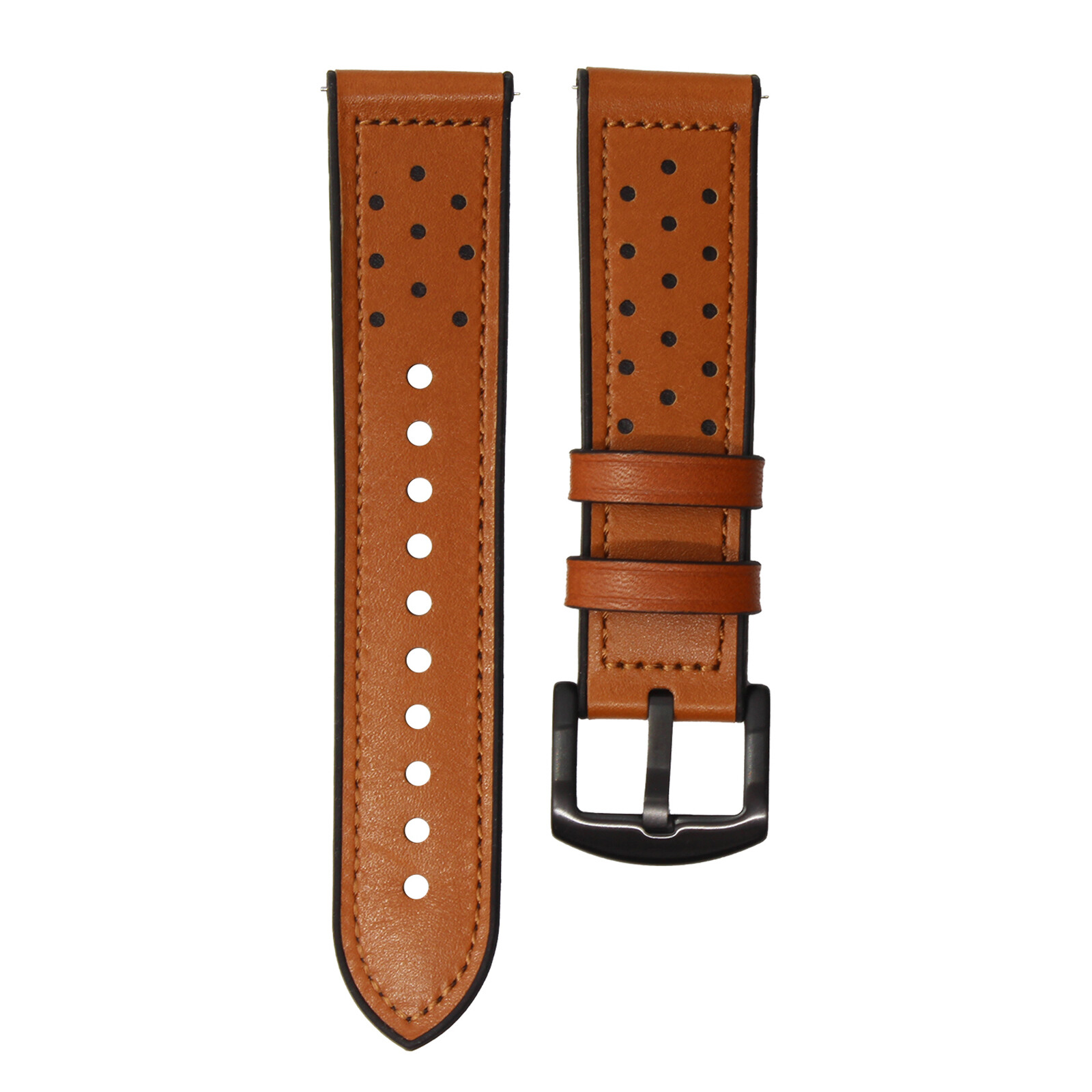 Mika Uhrenarmband Uni 22mm Silikon + Echtleder schwarz