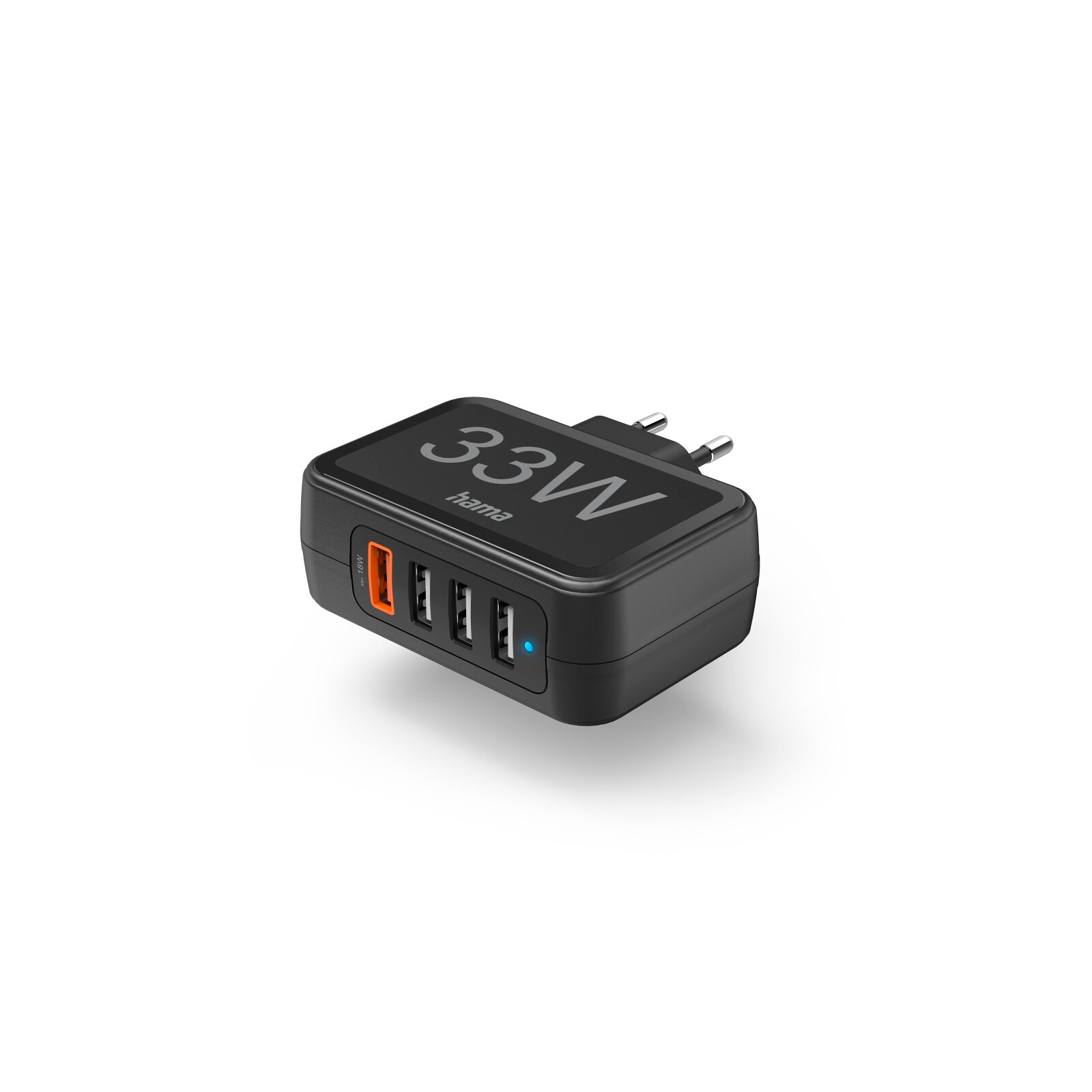 Hama 125125 Schnellladegerät 4 Ports 4xUSB-A 33 W schwarz