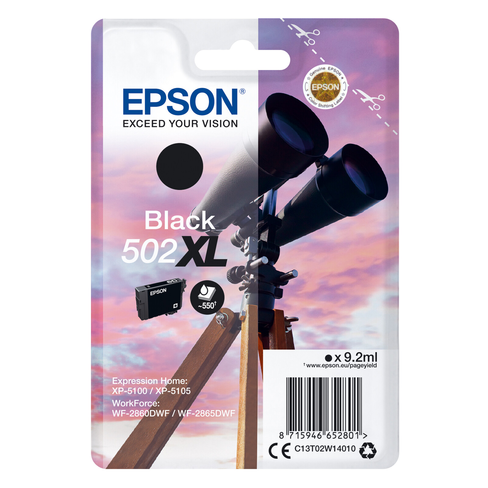 Epson 502XL Tinte Black 9,2ml