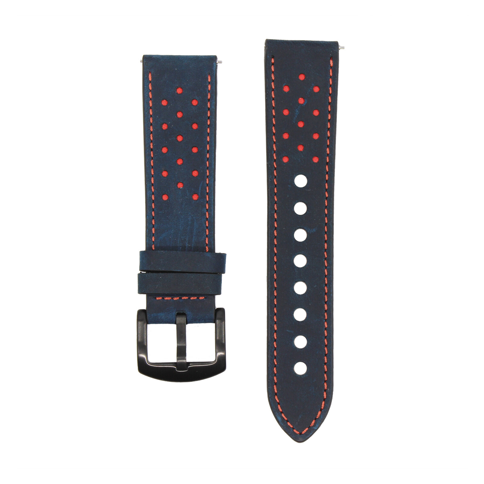 Mika Uhrenarmband Uni 22mm Echtleder blau