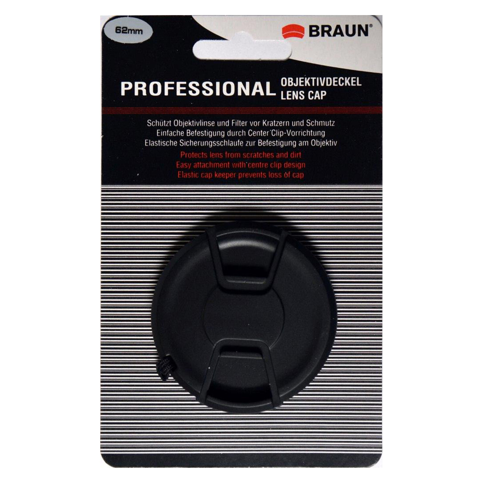 Braun Objektivdeckel 62mm