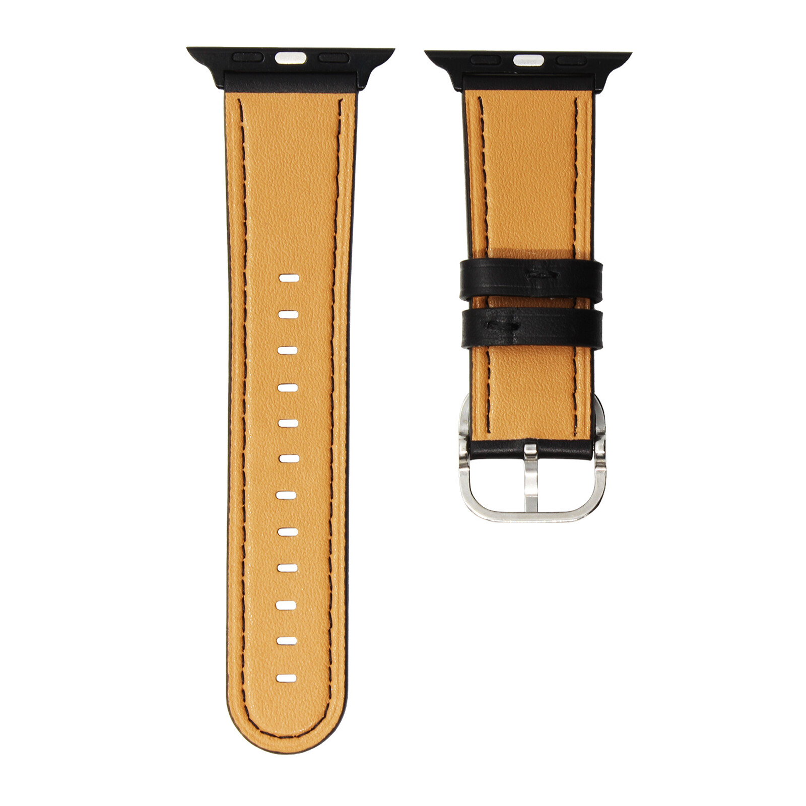 Mika Uhrenarmband Apple 42/44mm Echtleder schwarz