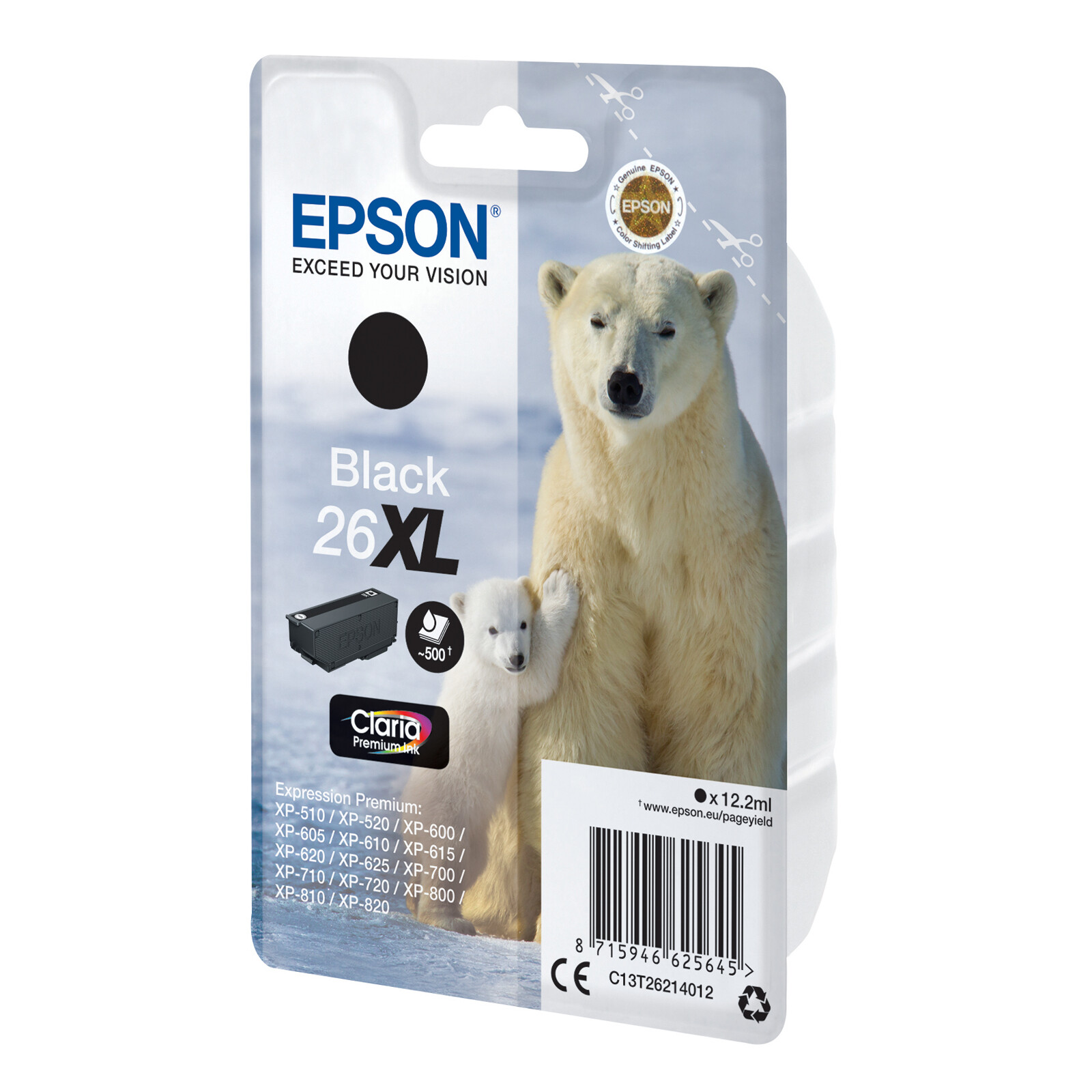 Epson 26XL T2621 Tinte Black 12,2ml