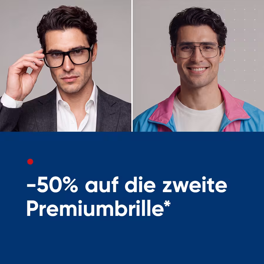 Text: Ein Look gen&uuml;gt nicht? -50% auf die zweite Premiumbrille bei Hartlauer. Beim Kauf einer Premium-Brille oder Premium-Gleitsichtbrille erhalten Sie einen Nachlass von 50 % auf eine weitere Premium-Fern- oder Lesebrille in gleicher Glasst&auml;rke. Nur g&uuml;ltig bei Fern- oder Lesebrillen &ndash; zweite Brille in Kunststoff 1,6 &ndash; wei&szlig; &ndash; SHC. Nicht in jeder Glasst&auml;rke und jedem Glasdurchmesser m&ouml;glich.