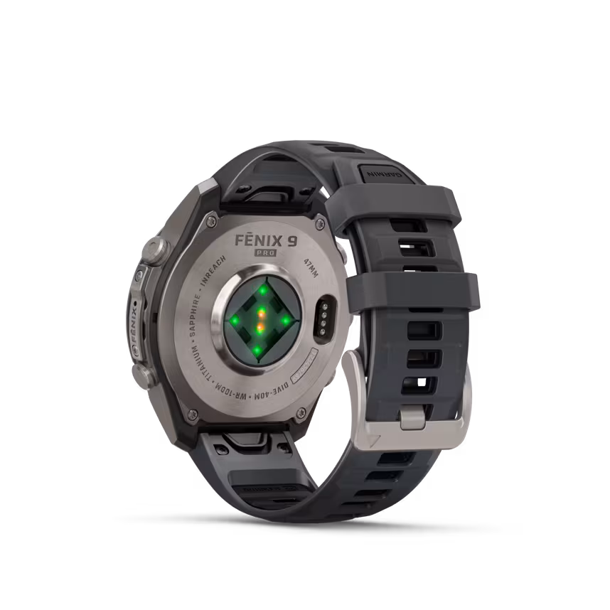 Garmin Fenix 9 Pro inReach 47mm Titan Silikonarmband Graphit/Schwarz