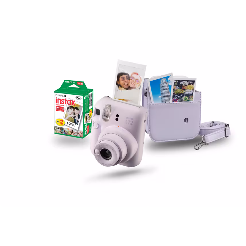 Fujifilm Instax Mini 12 Lila + Cullmann Rio Fit 120 Flieder + Fujifilm Glossy 20 Aufnahmen


