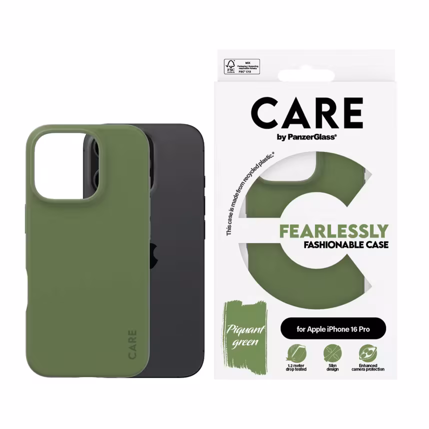 Care Back Cover Fashion Apple iPhone 16 Pro grün
