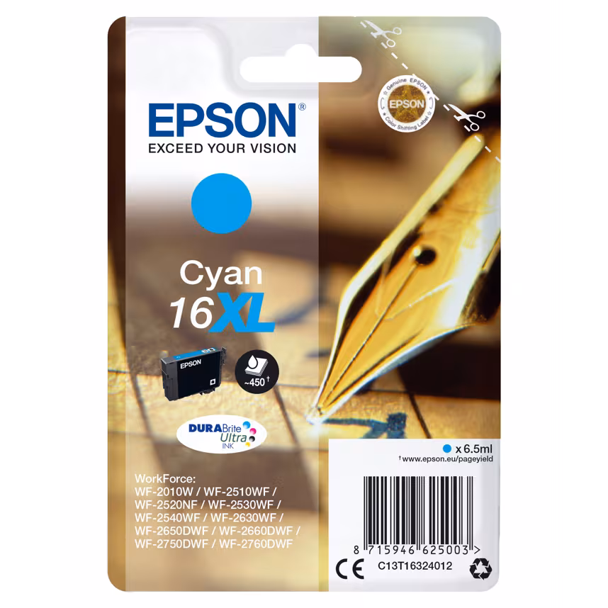 Epson 16XL T1632 Tinte Cyan 12,9ml