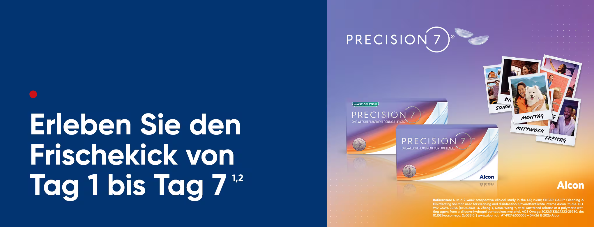 Werbematerial f&uuml;r "Precision 7" von Alcon.
