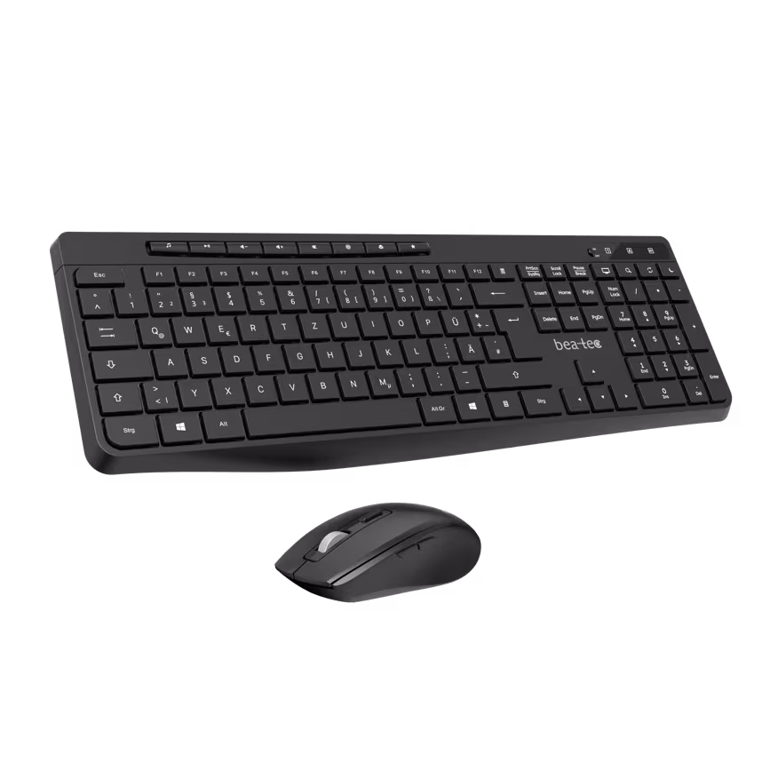 Beatec 2,4-GHz-Funk-Tastatur- und Maus-Set Black