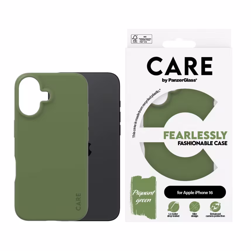 Care Back Cover Fashion Apple iPhone 16 grün