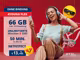 Tarif 4YOUNG FLEX and MTEL logo in front of blurry dark blue background of Hartlauer shop