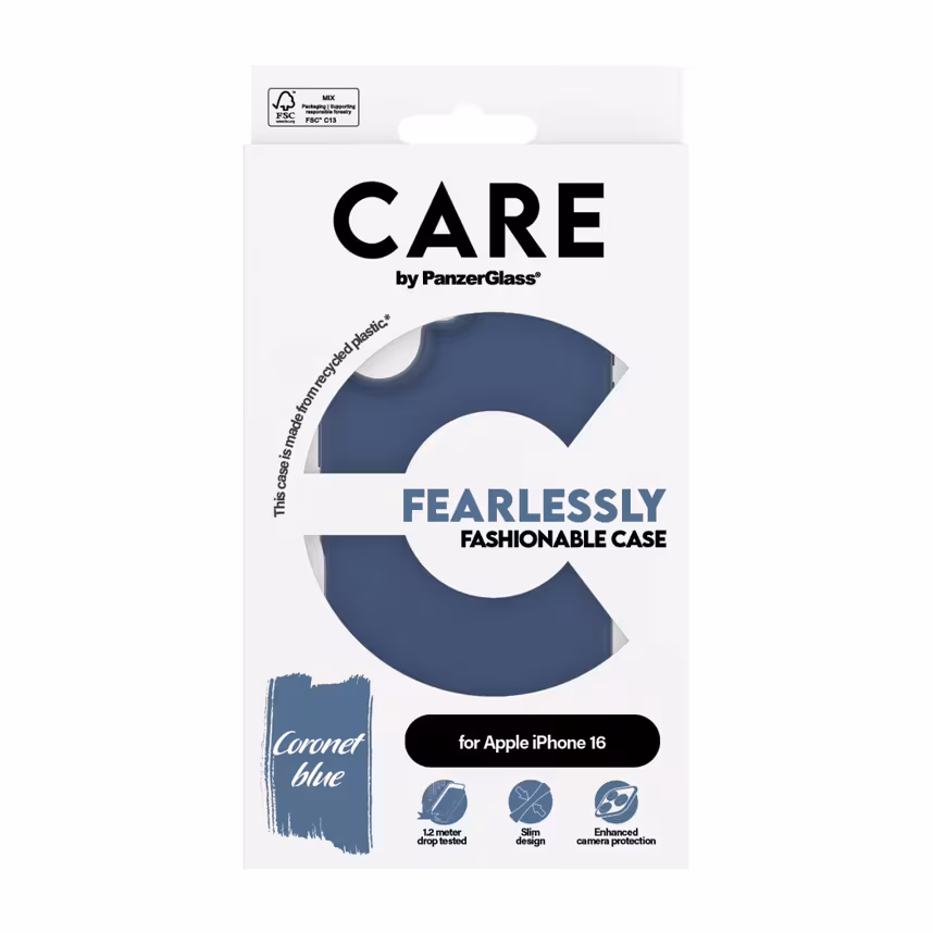 Care Back Cover Fashion Apple iPhone 16 blau