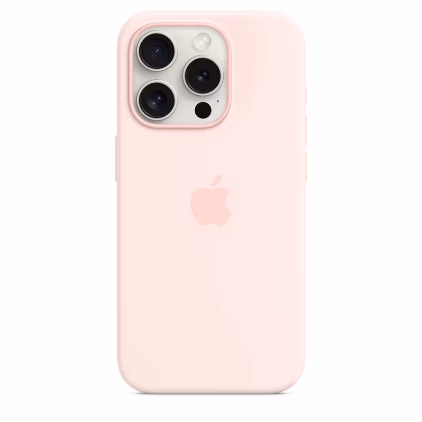 Apple iPhone 15 Pro Silikon Case mit MagSafe light pink