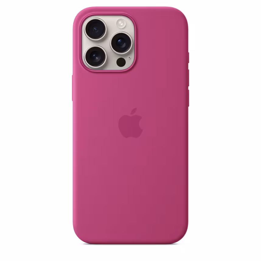 Apple iPhone 16 Pro Max Silikon Case mit Magsafe fuchsia