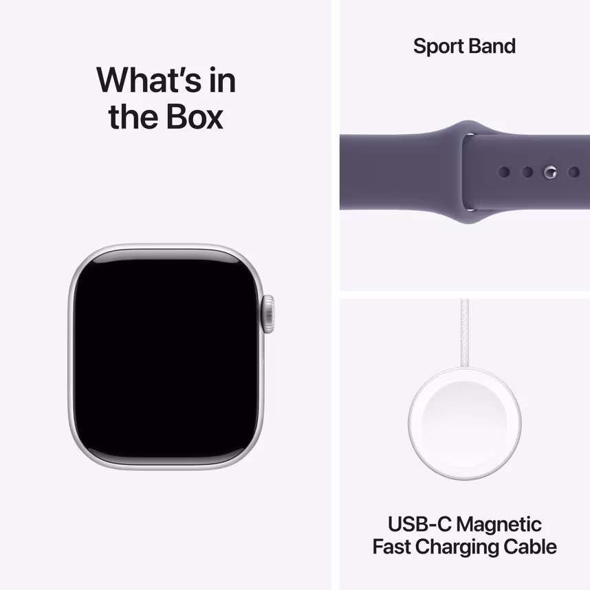 Apple Watch S11 GPS 42mm Silver Alu Case + Purple Fog Sport M/L
