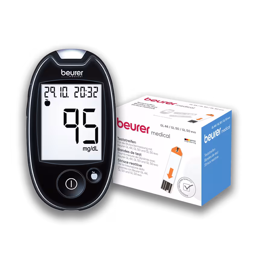 Beurer Blutzucker Messgerät Set GL 44 lean+1x25 Teststreifen 
