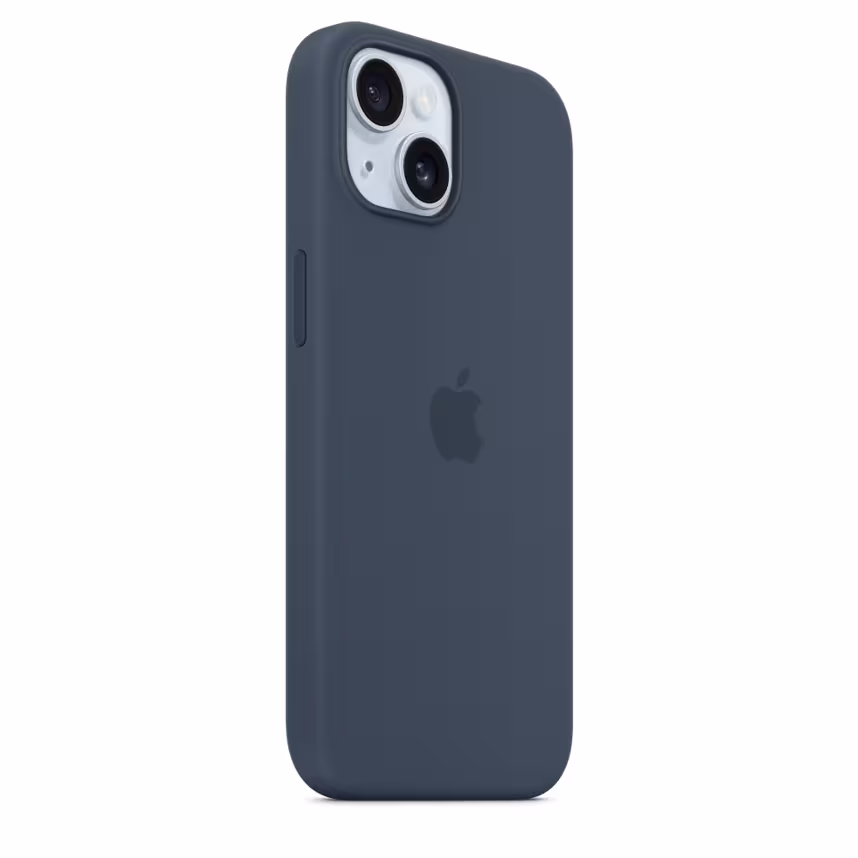 Apple iPhone 15 Silikon Case mit MagSafe storm blue