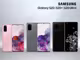 das Samsung Galaxy S20, S20+ und S20 Ultra in Vorder- und Rückansicht in verschiedenen Farben