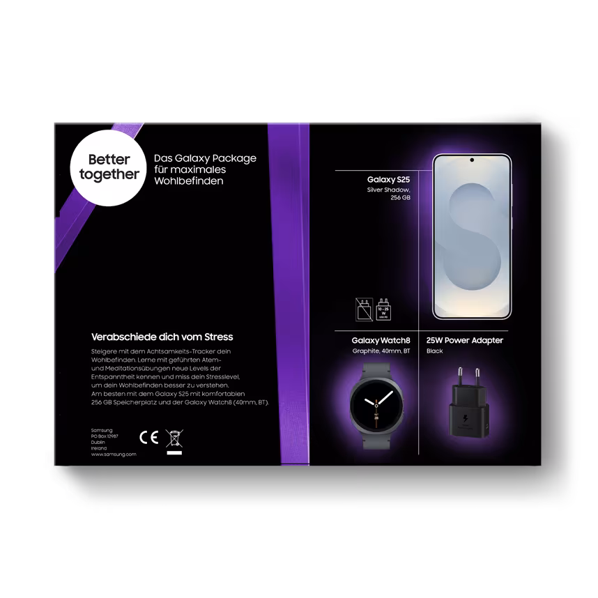 Samsung Bundle S25 256GB + Watch8 40mm + 25W