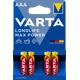 Varta 4703 AAA Longlife Max Power 1,5V 4er