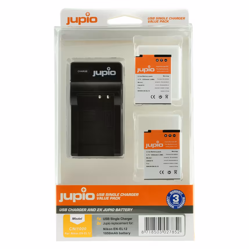Jupio USB Single Charger + 2x Nik EN-EL12