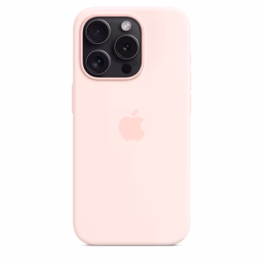 Apple iPhone 15 Pro Silikon Case mit MagSafe light pink