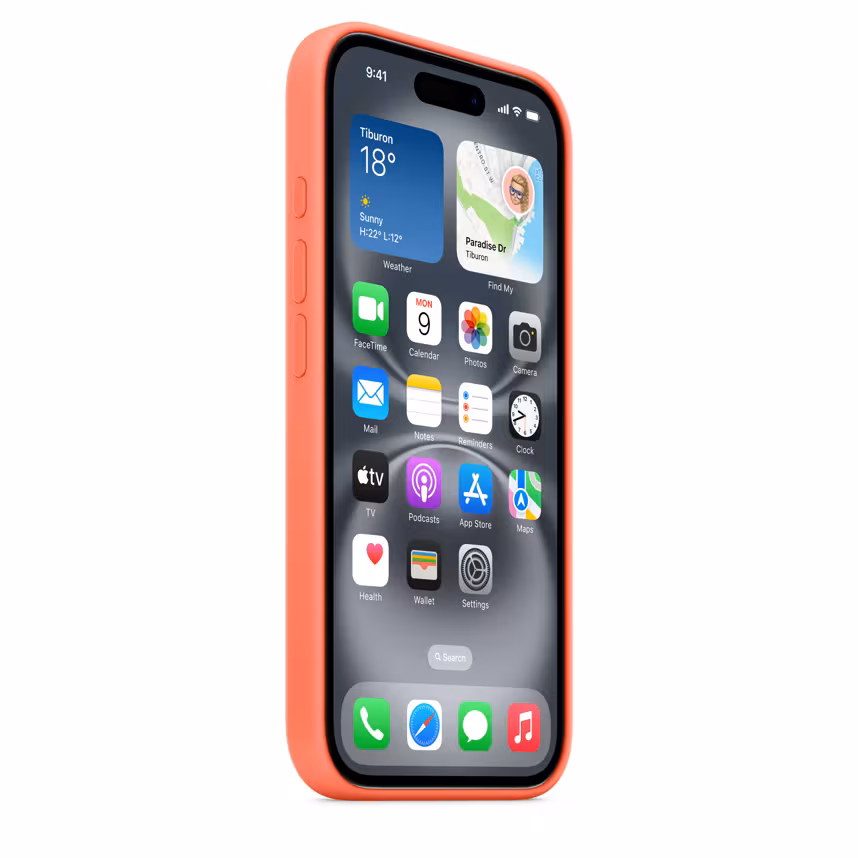 App Back iPh 16 Sil MagSafe mandarine