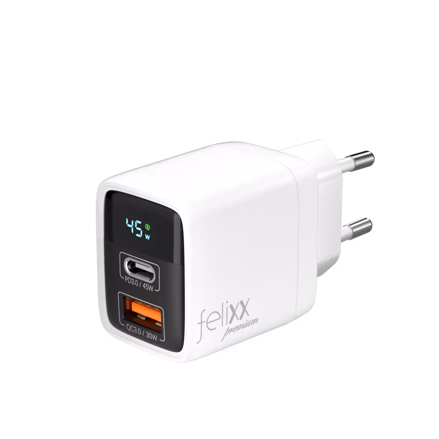 Felixx LED Display 45W Travel Charger Wei&szlig;