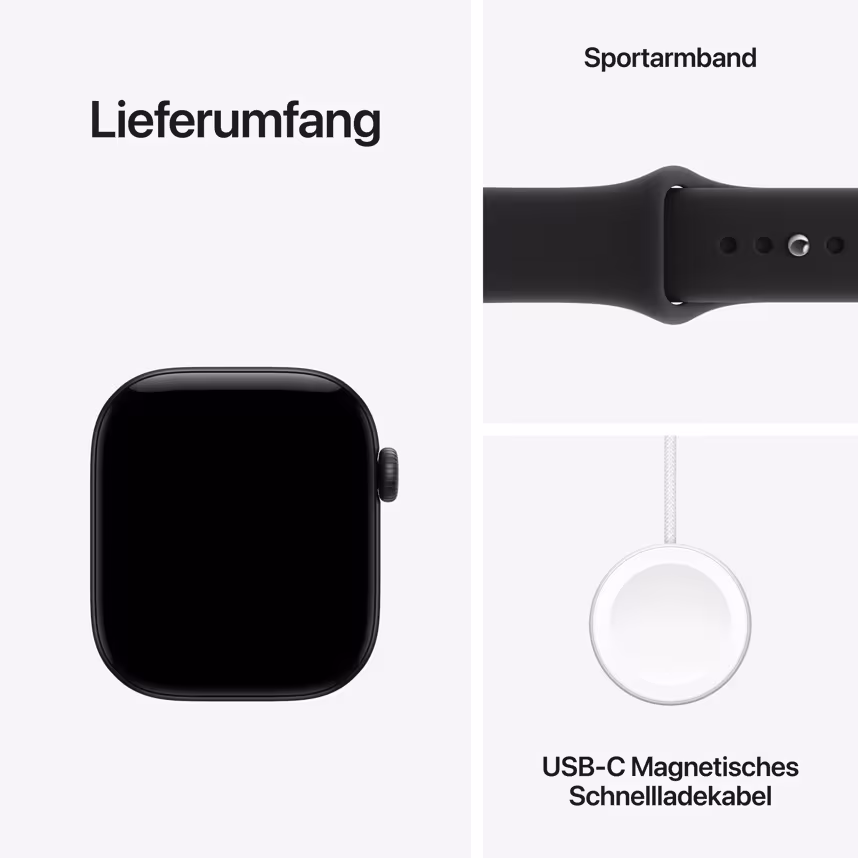 Apple Watch Series 12 GPS 42mm Black Alu Case + Black Sport S/M
