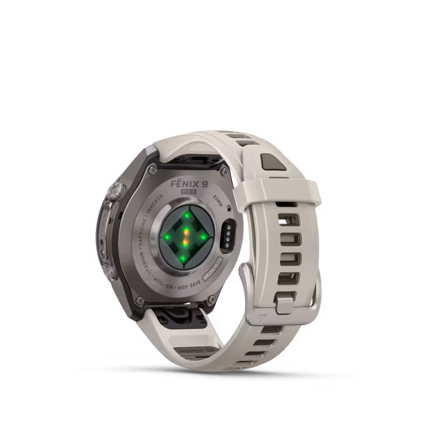 Garmin Fenix 9 Pro inReach 43mm Titan Silikonband Nebelgrau/Sandstein