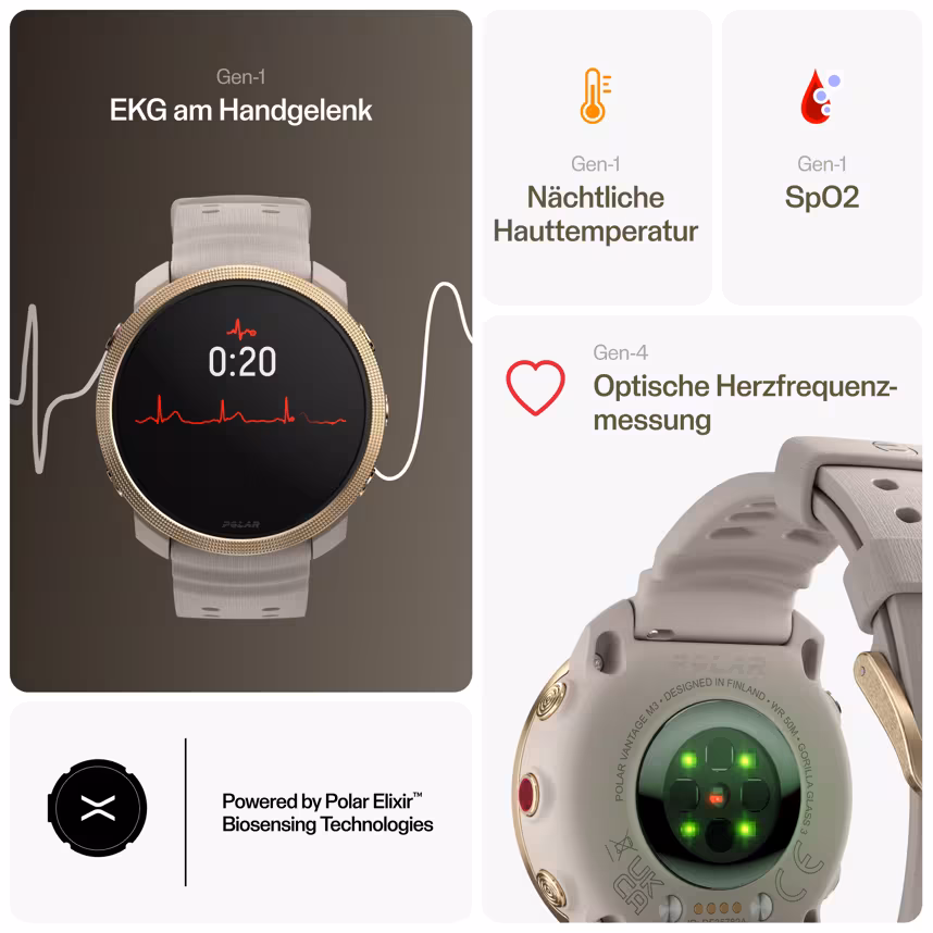 Polar Vantage M3 S-L grau/gold