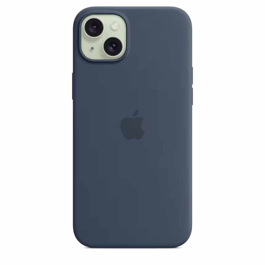 Apple iPhone 15 Plus Silikon Case mit MagSafe storm blue