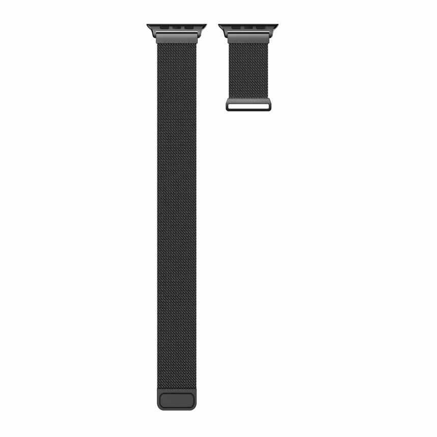 Mika Uhrenarmband Apple 42/44mm Edelstahl Milanaise schwarz