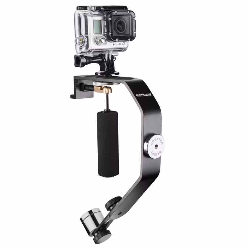 Mantona Schwebestativ f&uuml;r Action Cams mit 1/4 Zoll Gewinde