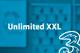 Tarif Drei Unlimited XXL und Drei-Logo vor unscharfem türkisem Hintergrund mit Handyabteilung in Hartlauer Geschäft

