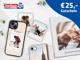 Sofortfotos, personalisierte Handyhüllen für Smartphones und Fotobuch mit Titel „Glücksmomente“